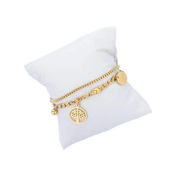 AFRA JEW TREE GOLD STAINLESS STEEL BRACELET - Image 3