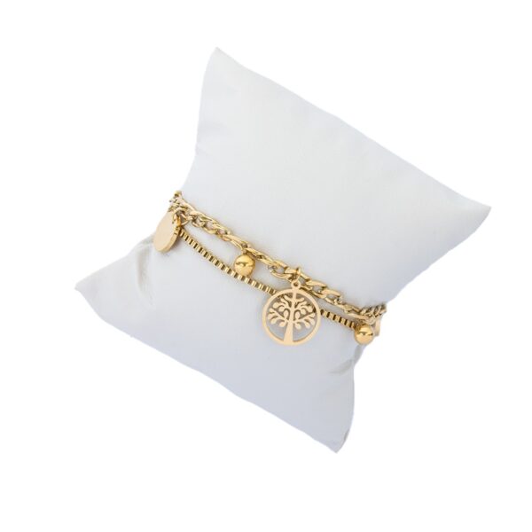 AFRA JEW TREE GOLD STAINLESS STEEL BRACELET - Image 2