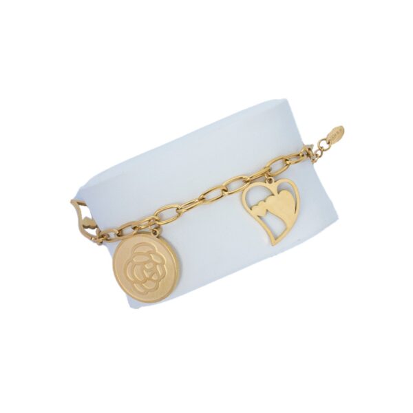 AFRA JEW ROSETTE GOLD STAINLESS STEEL BRACELET - Image 4
