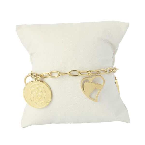 AFRA JEW ROSETTE GOLD STAINLESS STEEL BRACELET - Image 3