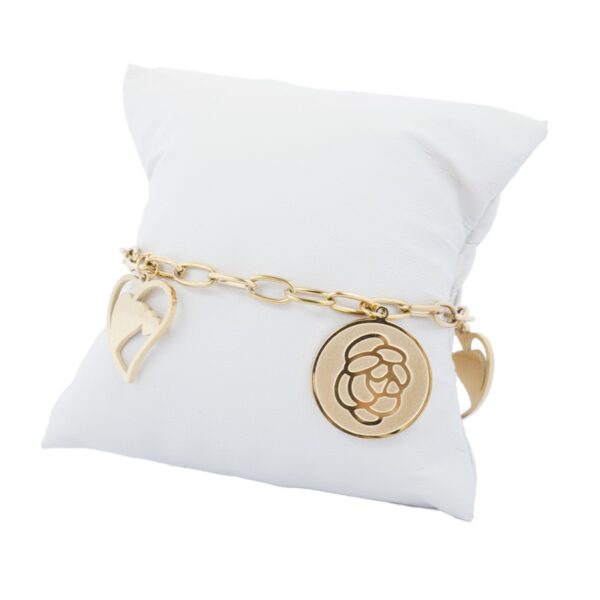 AFRA JEW ROSETTE GOLD STAINLESS STEEL BRACELET - Image 2