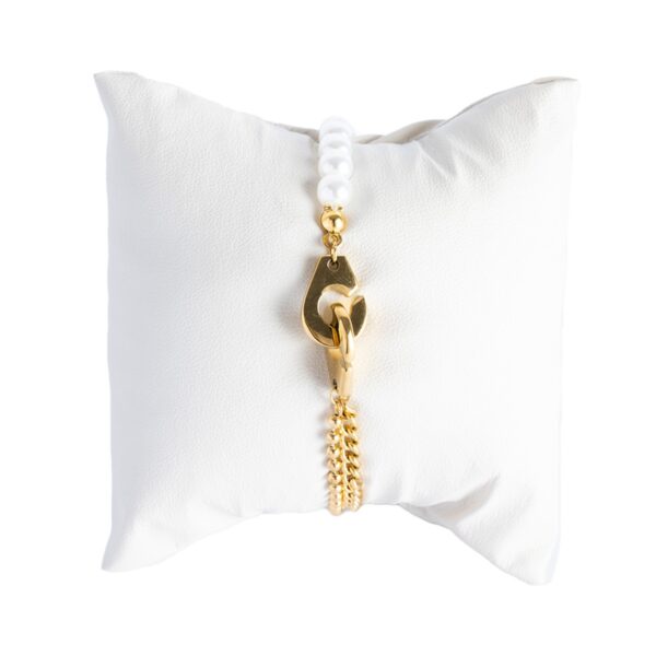AFRA JEW PEARLET GOLD STAINLESS STEEL BRACELET - Image 7