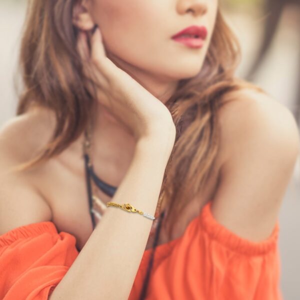 AFRA JEW PEARLET GOLD STAINLESS STEEL BRACELET - Image 2