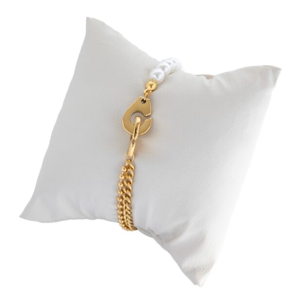 AFRA JEW PEARLET GOLD STAINLESS STEEL BRACELET - Image 6