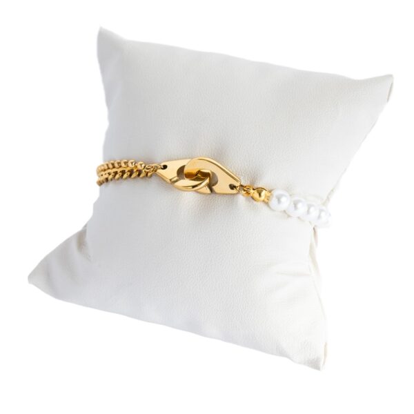 AFRA JEW PEARLET GOLD STAINLESS STEEL BRACELET - Image 5
