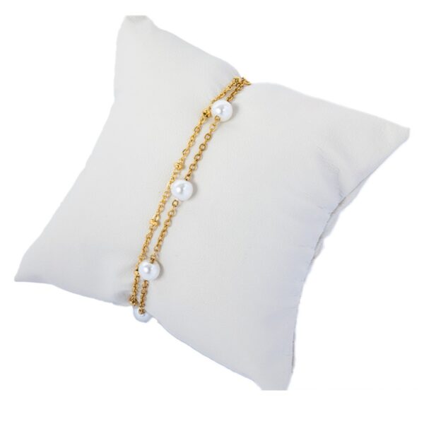 AFRA JEW PEARLET GOLD STAINLESS STEEL BRACELET - Image 3