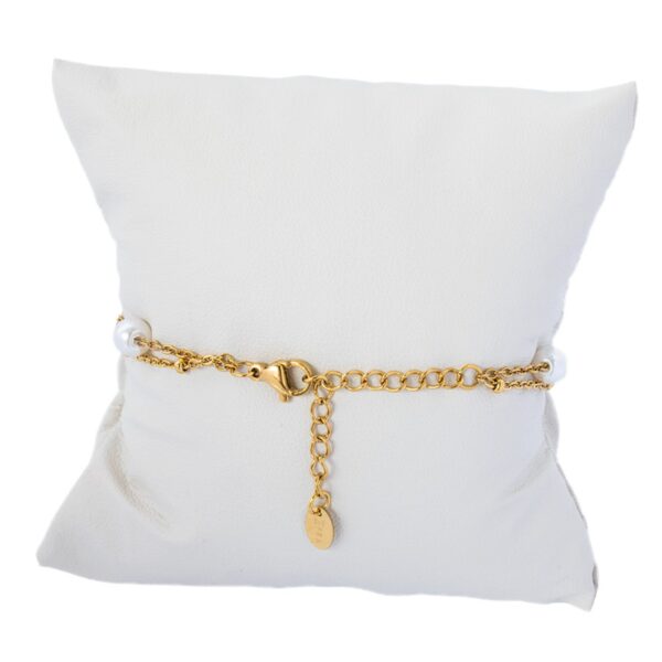 AFRA JEW PEARLET GOLD STAINLESS STEEL BRACELET - Image 4