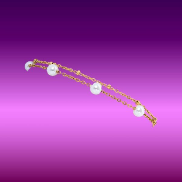 AFRA JEW PEARLET GOLD STAINLESS STEEL BRACELET - Image 5
