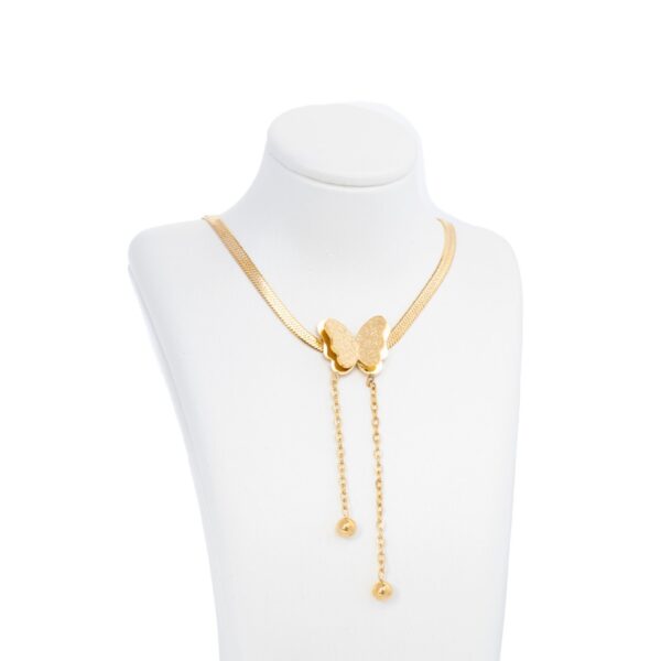 AFRA JEW TITANIA GOLD STAINLESS STEEL NECKALCE - Image 5