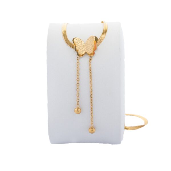 AFRA JEW TITANIA GOLD STAINLESS STEEL NECKALCE - Image 4