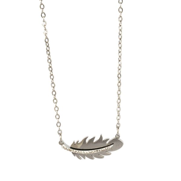 AFRA JEW PALMETTE SILVER STAINLESS STEEL NECKLACE - Image 5