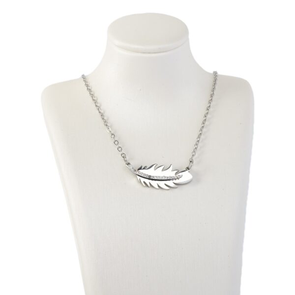 AFRA JEW PALMETTE SILVER STAINLESS STEEL NECKLACE - Image 6