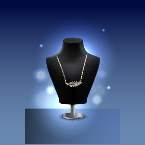 AFRA JEW PALMETTE SILVER STAINLESS STEEL NECKLACE - Image 4