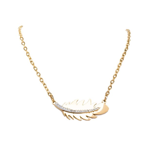 AFRA JEW PALMETTE GOLD STAINLESS STEEL NECKLACE - Image 4