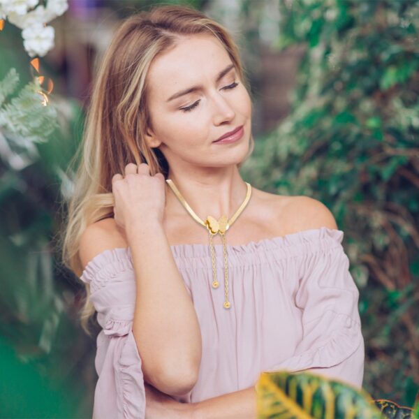 AFRA JEW TITANIA GOLD STAINLESS STEEL NECKALCE - Image 2