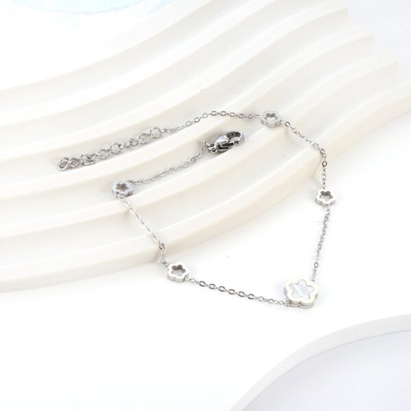 AFRA JEW CLOVER SILVER STAINLESS STEEL BRACELET - Image 2