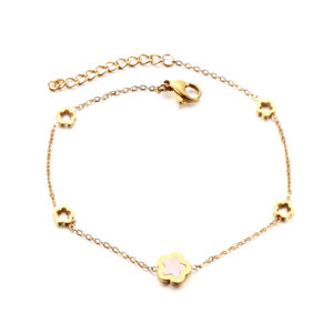 AFRA JEW CLOVER GOLD STAINLESS STEEL BRACELET