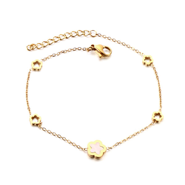AFRA JEW CLOVER GOLD STAINLESS STEEL BRACELET