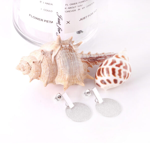 AFRA JEW FROST SILVER STAINLESS STEEL EARRING - Image 2