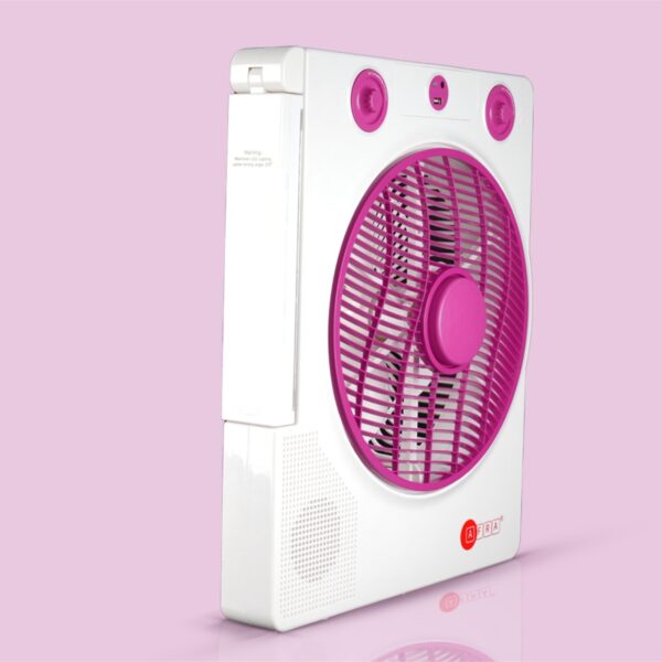AFRA Portable Compact Fan, 220-240V, 12??, Rechargeable, Adjustable, Wide Angle Coverage, LED Light, USB Ports, Solar Charging Jack, Power Saving, AF-3200RECF, With 2 Year Warranty - Image 2