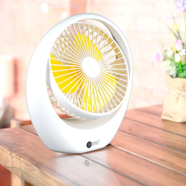 AFRA Portable Compact Fan, 3.7V, 6??, 1800mAh, With Carrying Handle, Rechargeable, Adjustable, Wide Angle Coverage, Low Noise, Power Saving, Overcharge Protection, With 2 Year Warranty - Image 4