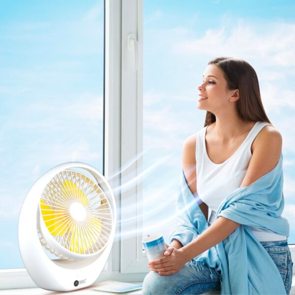AFRA Portable Compact Fan, 3.7V, 6??, 1800mAh, With Carrying Handle, Rechargeable, Adjustable, Wide Angle Coverage, Low Noise, Power Saving, Overcharge Protection, With 2 Year Warranty - Image 3