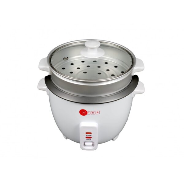 Afra Rice Cooker, 1.5 Litre, Non-stick Inner Pot, Glass Lid, Aluminum Heating Plate, Keep-warm Function, With Measuring Cup & Spoon, G-mark, ESMA, ROHS, And CB Certified, AF-1550RCWT, 2 Years Warranty - Image 2