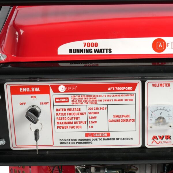 AFRA AFT-7500PGRD Gasoline Generator | 7.5KW Max Power, Recoil & Electric Start, Low Noise - Image 5