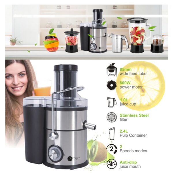 AFRA 4-in-1 Juicer & Blender, 1.5L Glass Jar, Meat Chopper, Grinder, 5 Speeds – AF-800JCBK - Image 11