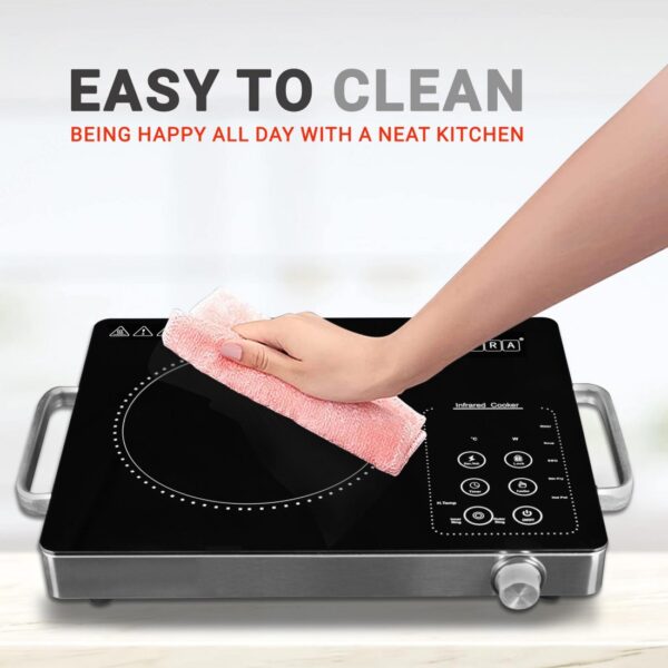 AFRA 2000W Infrared Cooktop – Single Burner, LED Display, Crystal Plate – AF-2000ICBK - Image 2