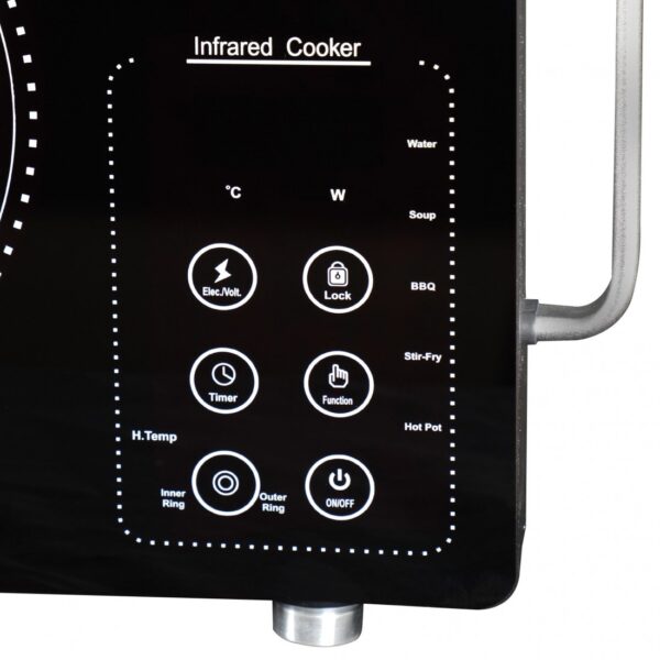 AFRA 2000W Infrared Cooktop – Single Burner, LED Display, Crystal Plate – AF-2000ICBK - Image 8