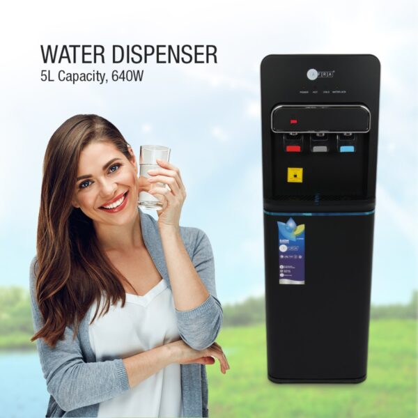 AFRA Bottom Loading Water Dispenser AF-9630WDBK – 550W Hot, 90W Cold, 2L/h Cooling, Dry Protection - Image 4
