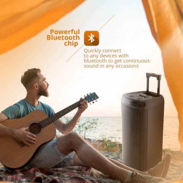 AFRA Trolley Speaker | 60W Dual Speakers | 4000mAh Battery | True Wireless Stereo | AF-60TSBK - Image 3