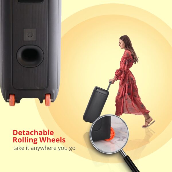 AFRA Trolley Speaker | 60W Dual Speakers | 4000mAh Battery | True Wireless Stereo | AF-60TSBK - Image 4