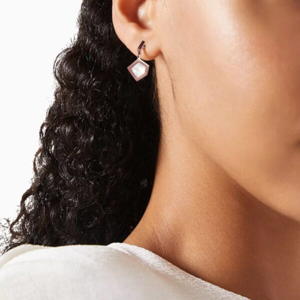AFRA JEW GLAZE ROSEGOLD STAINLESS STEEL EARRING - Image 3