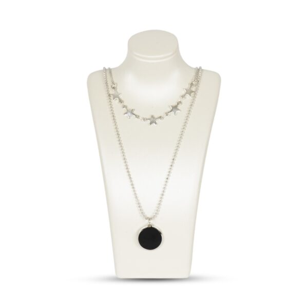 AFRA JEW KARO SILVER STAINLESS STEEL NECKALCE - Image 3