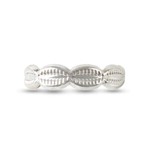 AFRA JEW PALMETTE SILVER STAINLESS STEEL RING