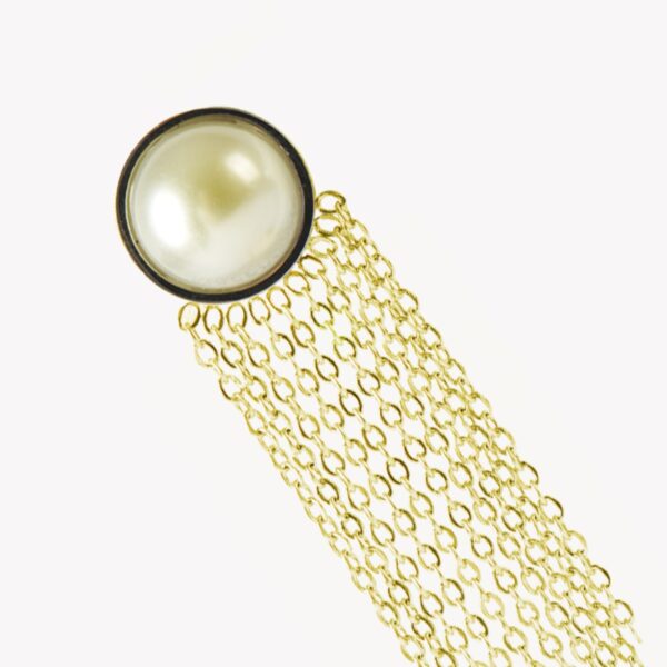 AFRA JEW PEARLET GOLD STAINLESS STEEL EARRING - Image 2