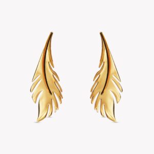 AFRA JEW PALMETTE GOLD STAINLESS STEEL EARRING