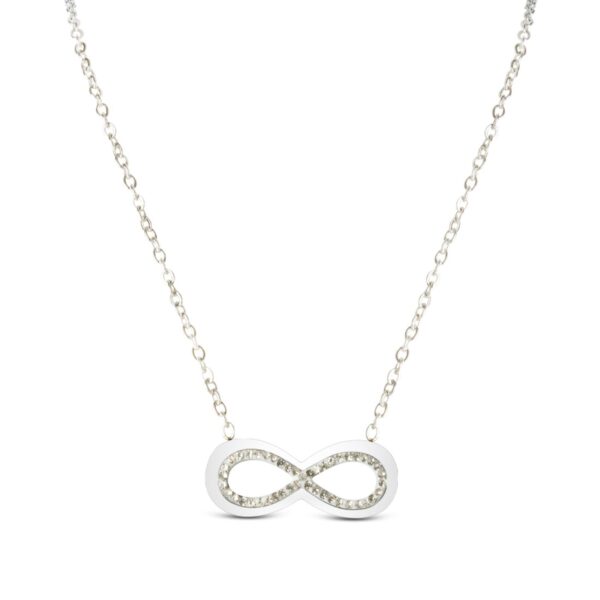 AFRA JEW INFINITE SILVER STAINLESS STEEL NECKALCE - Image 3