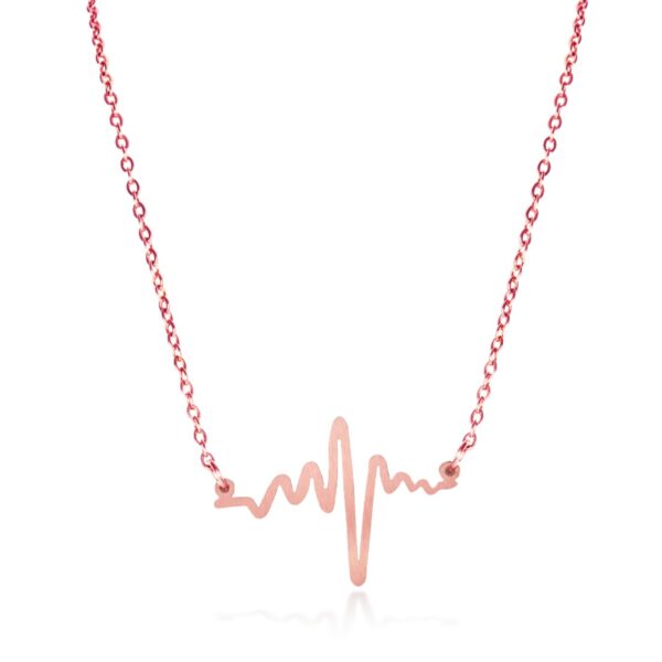 AFRA JEW HEARTBEAT ROSEGOLD STAINLESS STEEL NECKLACE - Image 2
