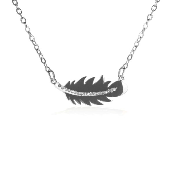 AFRA JEW PALMETTE SILVER STAINLESS STEEL NECKLACE - Image 2