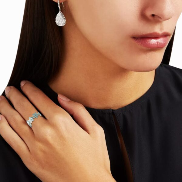 AFRA JEW DAISY SILVER STAINLESS STEEL RING - Image 3