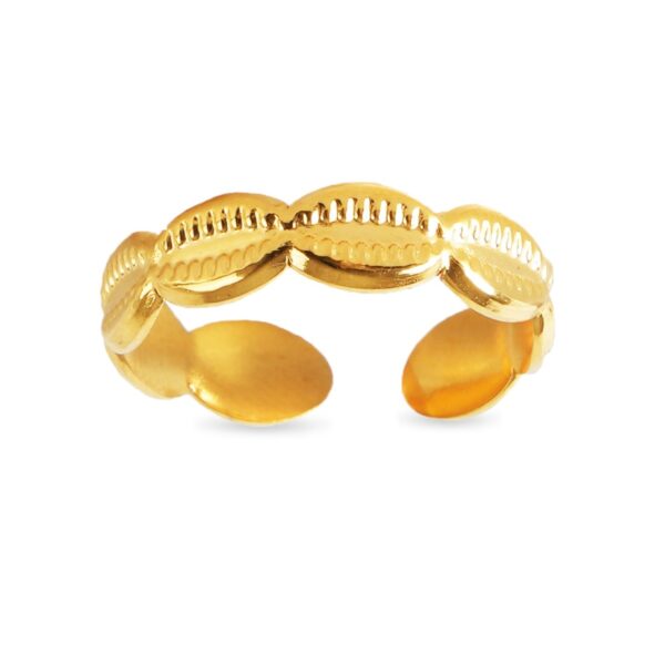 AFRA JEW PALMETTE GOLD STAINLESS STEEL RING - Image 4