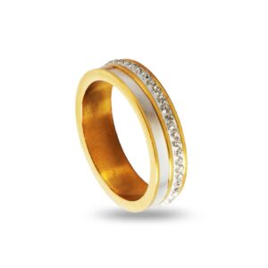 AFRA JEW GLAZE GOLD STAINLESS STEEL RING