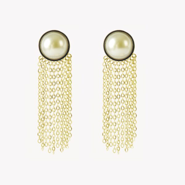 AFRA JEW PEARLET GOLD STAINLESS STEEL EARRING