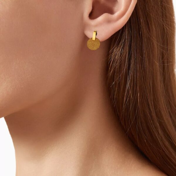 AFRA JEW FROST GOLD STAINLESS STEEL EARRING - Image 3