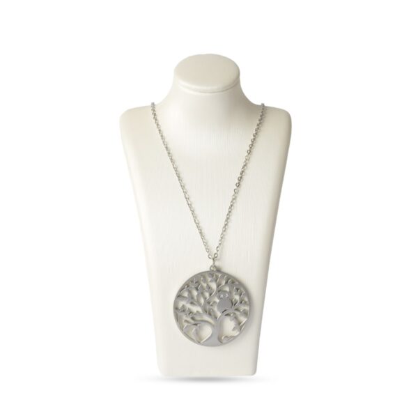 AFRA JEW TREE SILVER STAINLESS STEEL NECKLACE - Image 3