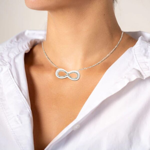 AFRA JEW INFINITE SILVER STAINLESS STEEL NECKALCE - Image 2