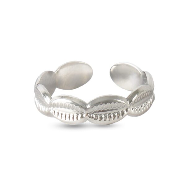 AFRA JEW PALMETTE SILVER STAINLESS STEEL RING - Image 3